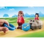 Playmobil - 1.2.3 Mama Si Fetita Cu Masinuta Catel Playmobil - 1